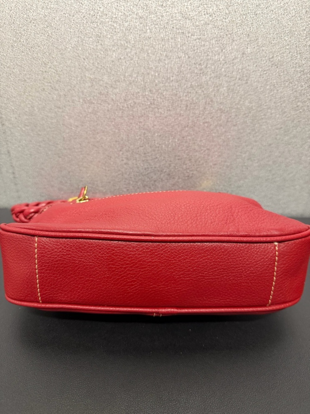 Wilsons Leather Red Mini Shoulder Bag Braided Strap Y2K - Picture 6 of 9